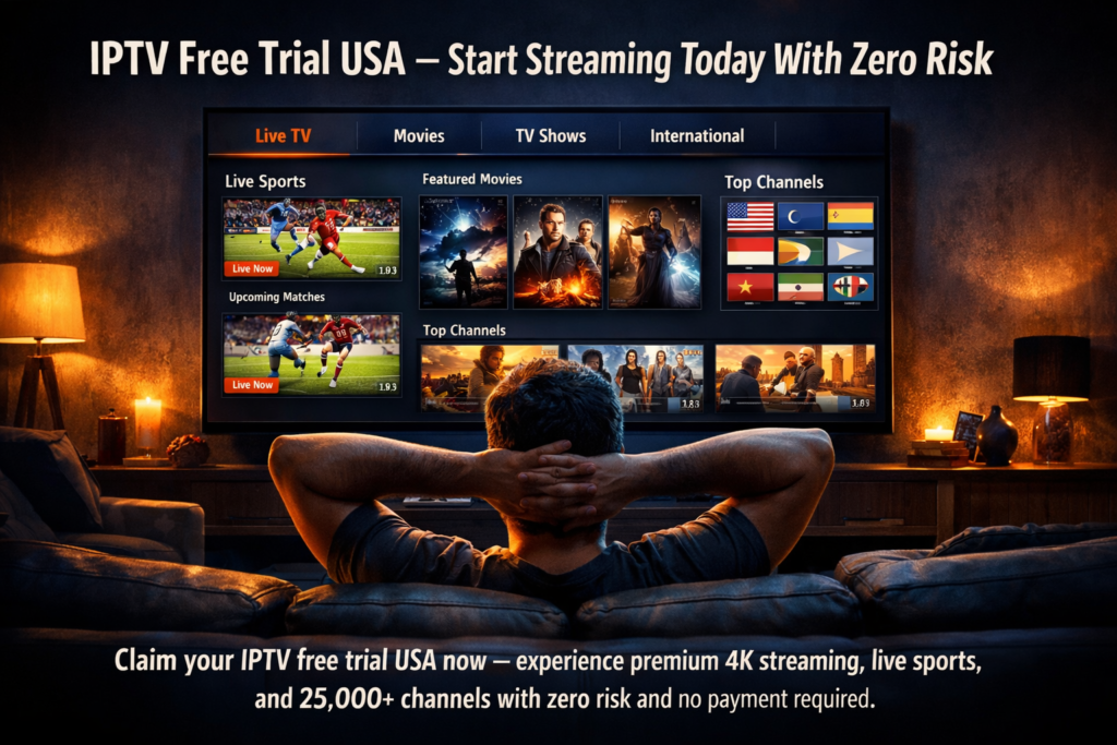 Start IPTV free trial USA now — watch 4K live TV sports and movies on Firestick with no risk 2026