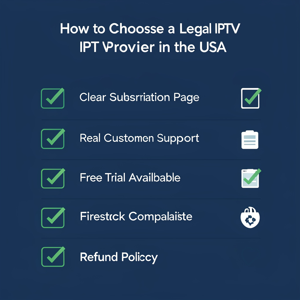 6-step checklist for choosing a legal IPTV provider in the USA on Firestick 2026