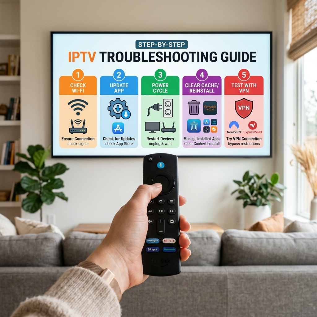 IPTV Firestick buffering and freezing problems with loading errors and black screen issues