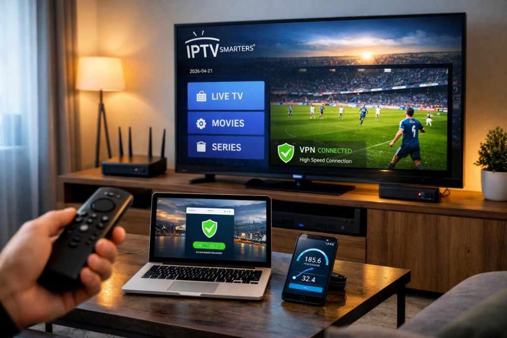 IPTV Smarters working on Firestick 2026 — VPN connected high speed streaming live sports USA fixed