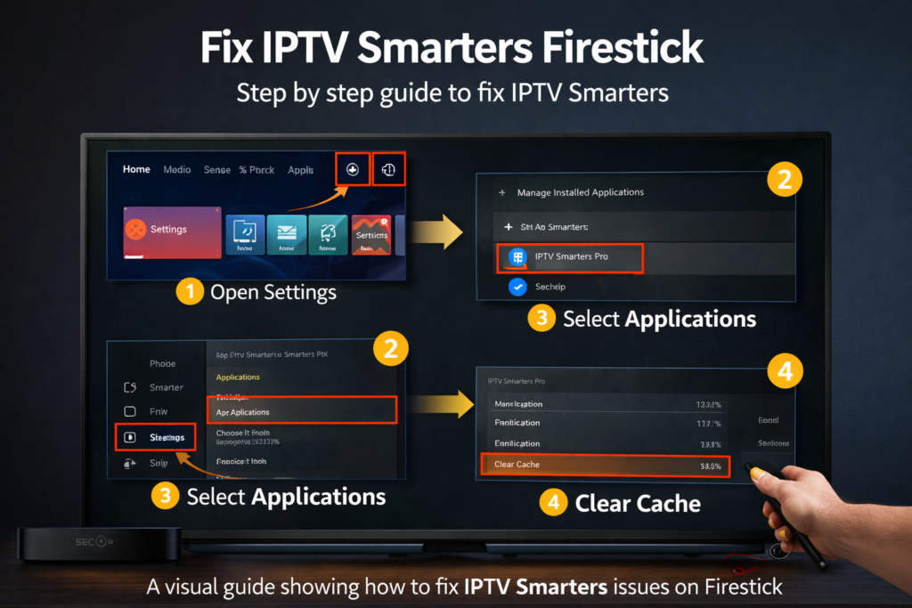 fix iptv smarters not working firestick steps