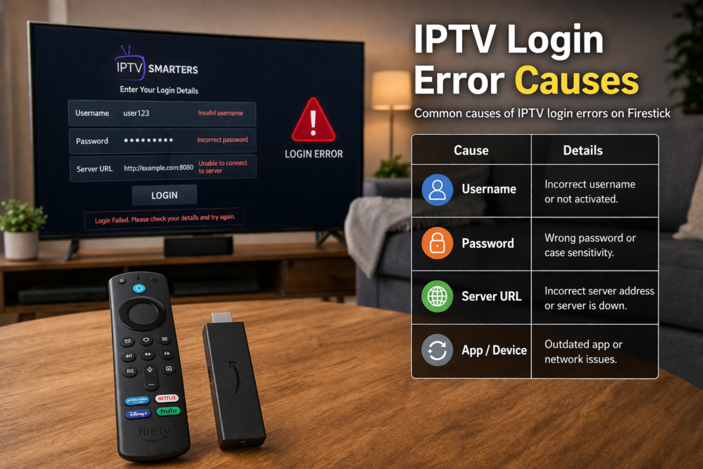 iptv login error causes firestick