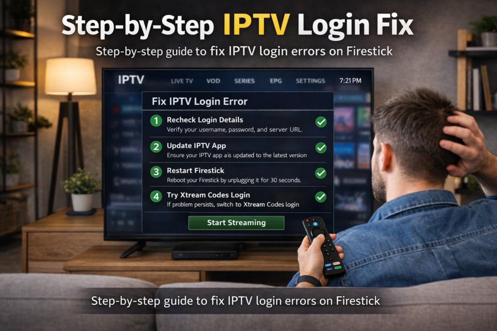 iptv login error fix firestick step-by-step